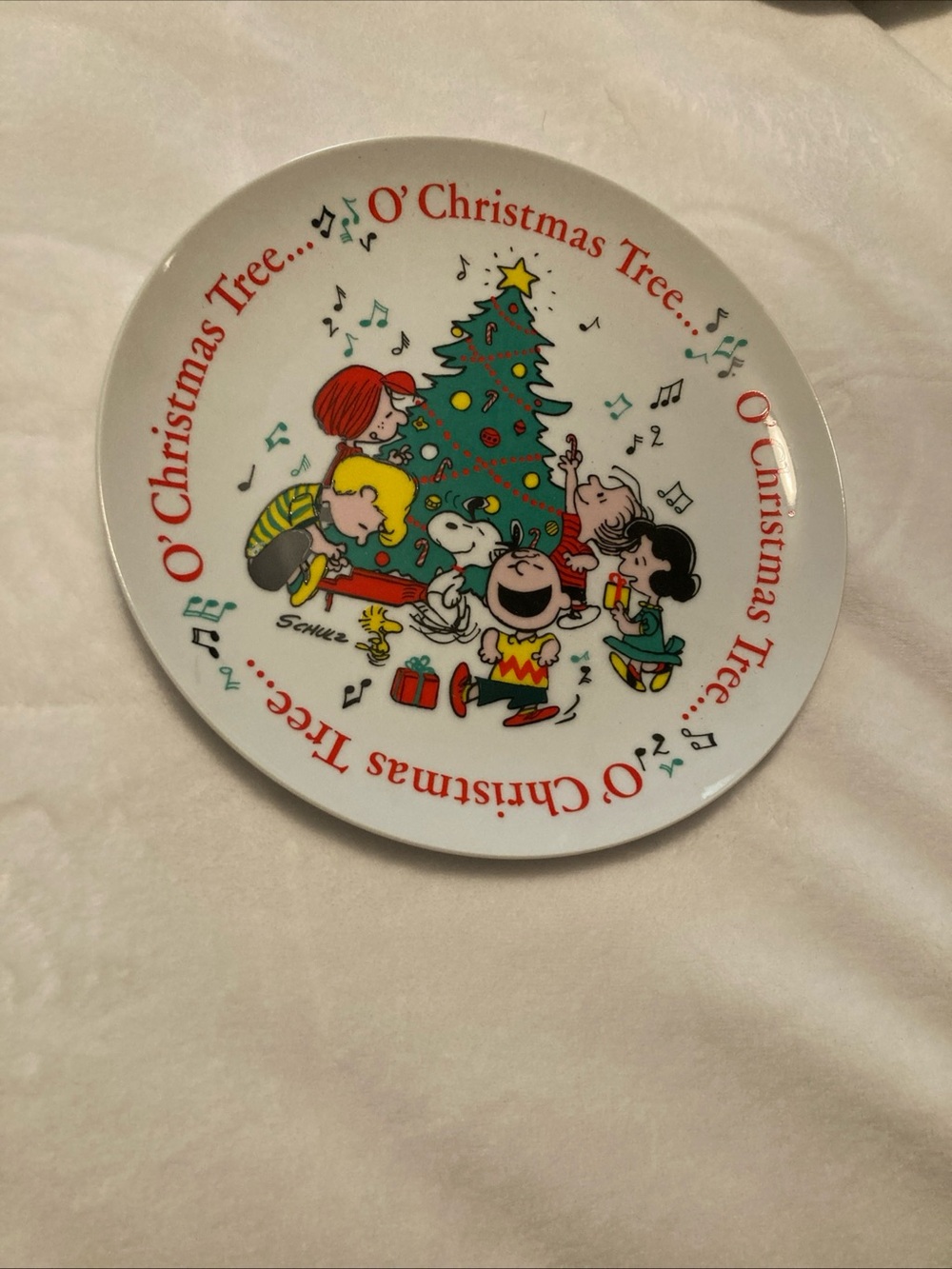 Peanuts O' Christmas Tree Decorative Holiday Plate - 9.5 inches